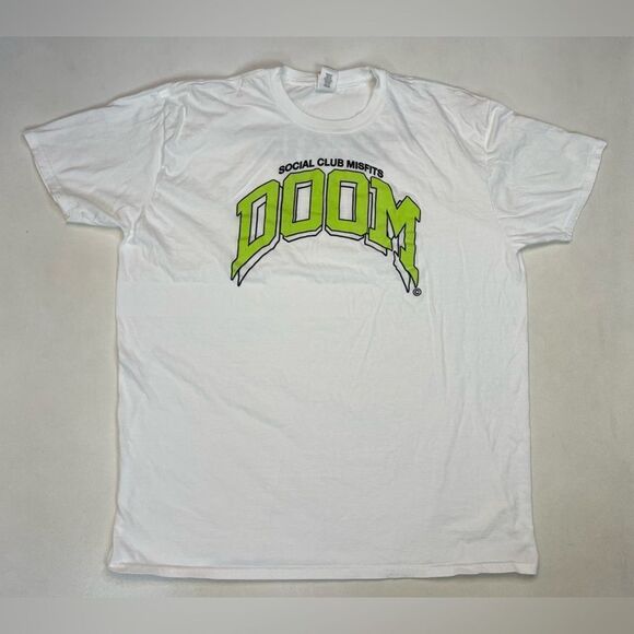 Social Club Misfits Doom Graphic T-shirts Men XXL White Short Sleeve Music - Picture 1 of 6